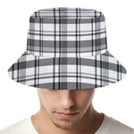 Black And White Madras Pattern Print Bucket Hat