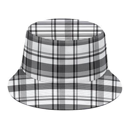 Black And White Madras Pattern Print Bucket Hat