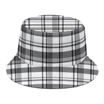 Black And White Madras Pattern Print Bucket Hat