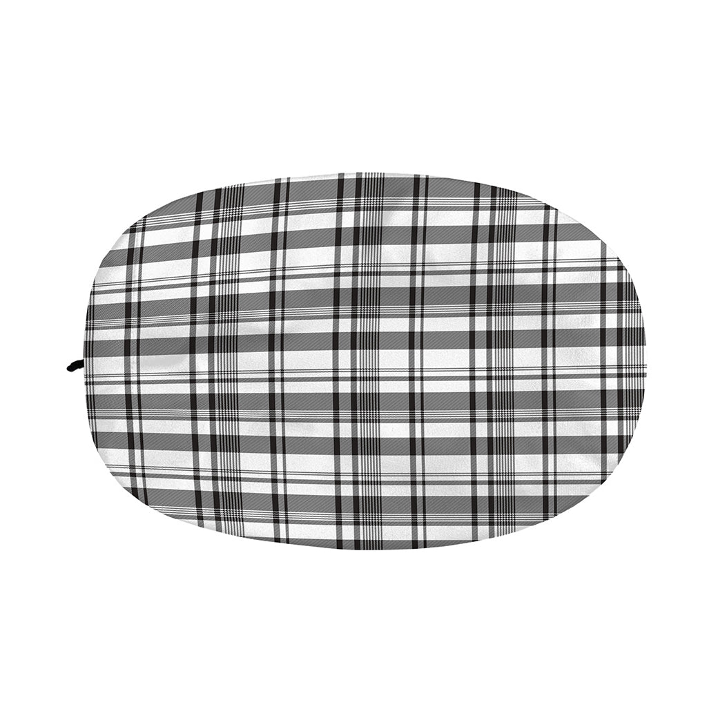 Black And White Madras Pattern Print Car Side Mirror Covers
