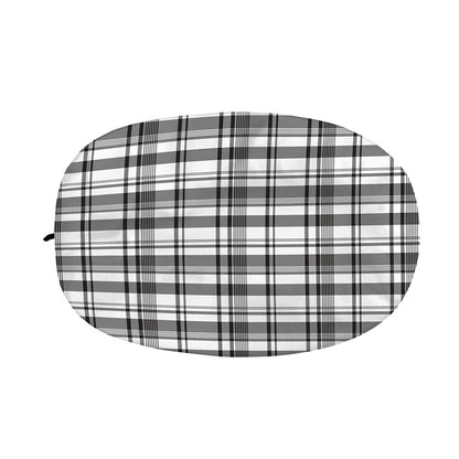 Black And White Madras Pattern Print Car Side Mirror Covers