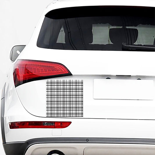 Black And White Madras Pattern Print Car Sticker