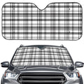 Black And White Madras Pattern Print Car Windshield Sun Shade