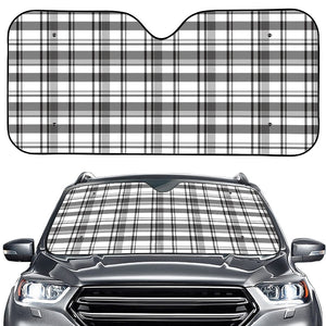 Black And White Madras Pattern Print Car Windshield Sun Shade