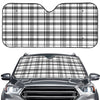 Black And White Madras Pattern Print Car Windshield Sun Shade