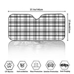 Black And White Madras Pattern Print Car Windshield Sun Shade