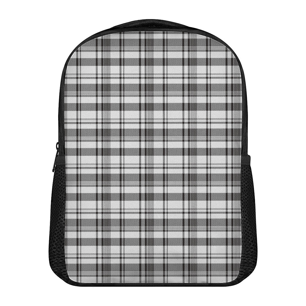 Black And White Madras Pattern Print Casual Backpack