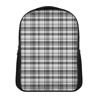 Black And White Madras Pattern Print Casual Backpack