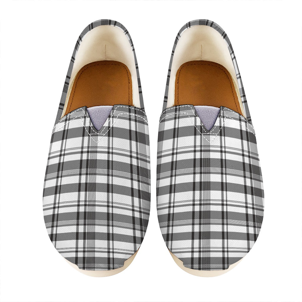 Black And White Madras Pattern Print Casual Shoes