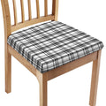 Black And White Madras Pattern Print Chair Cushion Cover