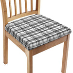 Black And White Madras Pattern Print Chair Cushion Cover