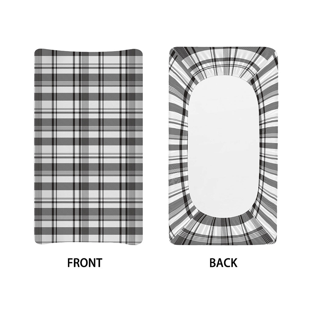 Black And White Madras Pattern Print Changing Pad Cover