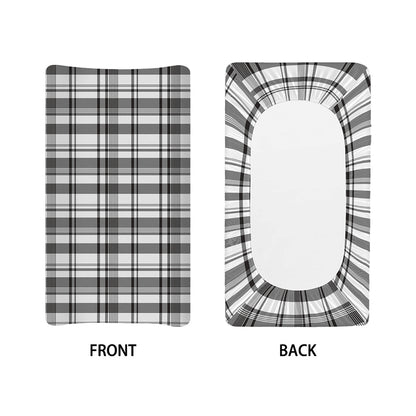 Black And White Madras Pattern Print Changing Pad Cover