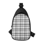 Black And White Madras Pattern Print Chest Bag