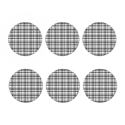 Black And White Madras Pattern Print Coaster Set