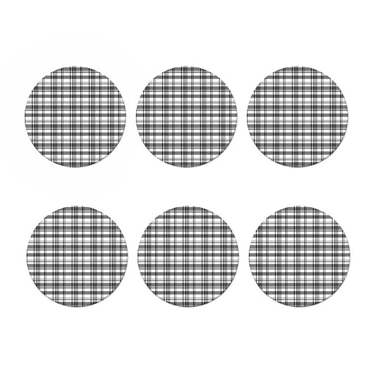 Black And White Madras Pattern Print Coaster Set
