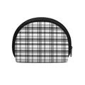 Black And White Madras Pattern Print Coin Purse