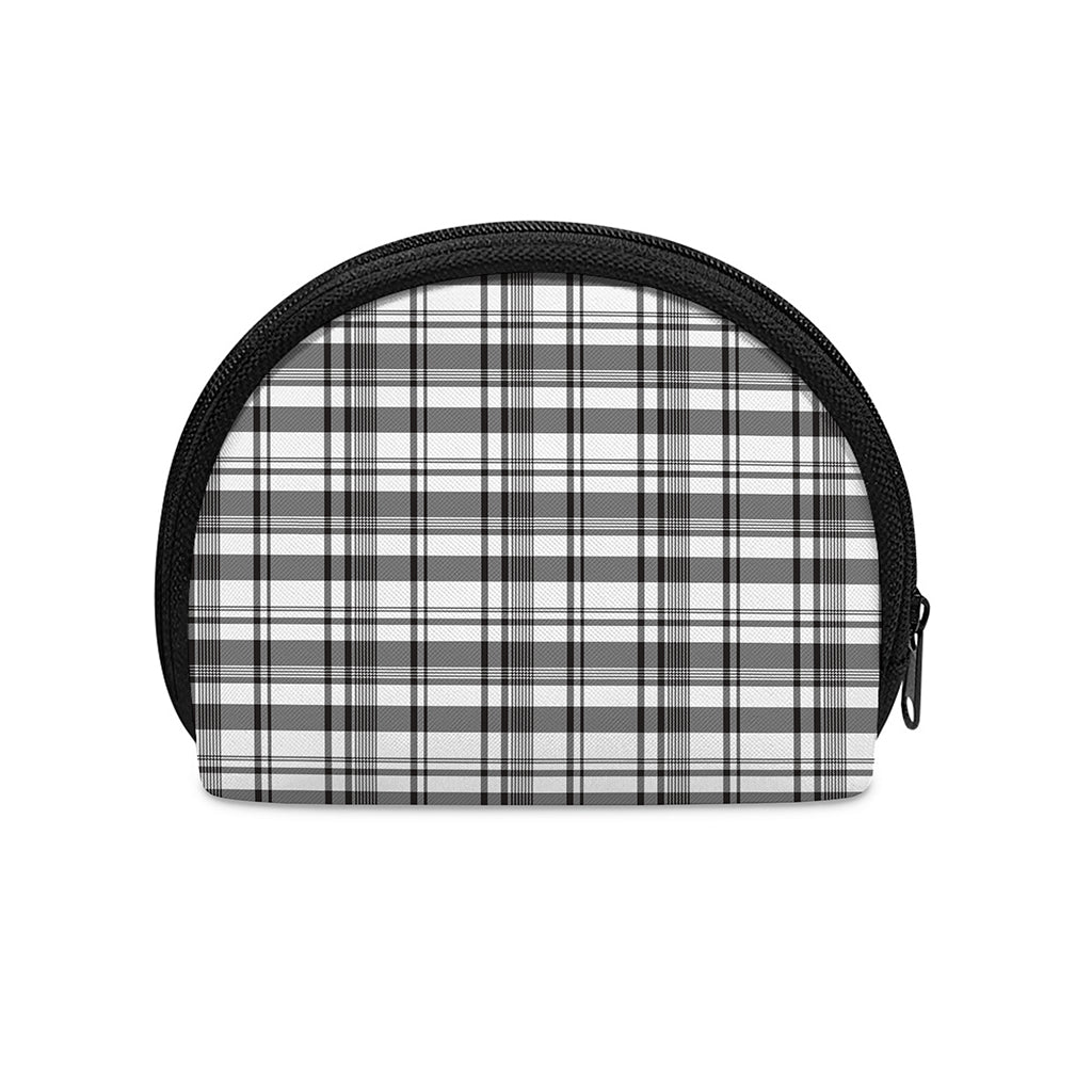 Black And White Madras Pattern Print Coin Purse