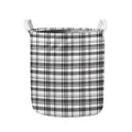 Black And White Madras Pattern Print Collapsible Laundry Basket