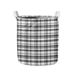 Black And White Madras Pattern Print Collapsible Laundry Basket