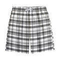 Black And White Madras Pattern Print Cotton Shorts