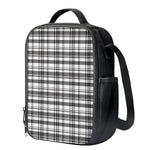 Black And White Madras Pattern Print Crossbody Lunch Bag
