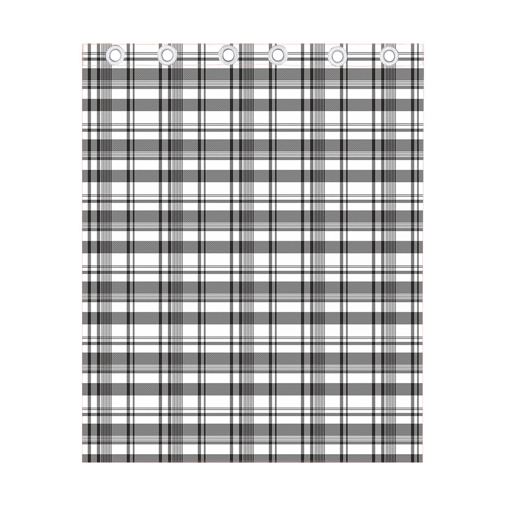 Black And White Madras Pattern Print Curtain