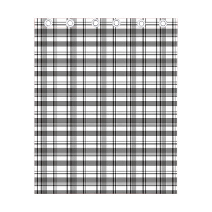 Black And White Madras Pattern Print Curtain