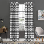 Black And White Madras Pattern Print Curtain
