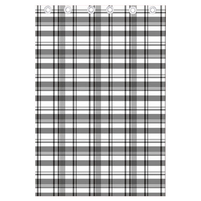 Black And White Madras Pattern Print Curtain