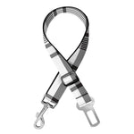 Black And White Madras Pattern Print Dog Seat Belt
