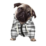 Black And White Madras Pattern Print Dog Zip Up Hoodie