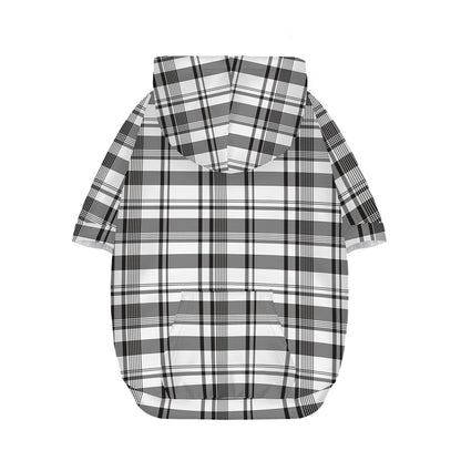 Black And White Madras Pattern Print Dog Zip Up Hoodie