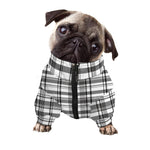 Black And White Madras Pattern Print Dog Zip Up Jacket