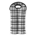Black And White Madras Pattern Print Double Neoprene Wine Tote