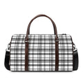 Black And White Madras Pattern Print Duffel Bag