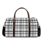 Black And White Madras Pattern Print Duffle Bag