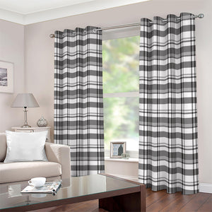 Black And White Madras Pattern Print Extra Wide Grommet Curtains