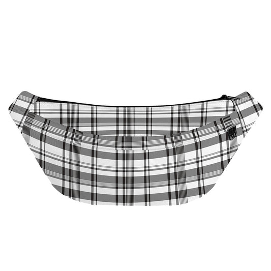 Black And White Madras Pattern Print Fanny Pack