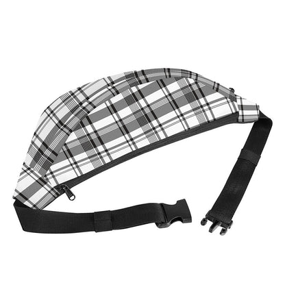 Black And White Madras Pattern Print Fanny Pack