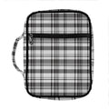 Black And White Madras Pattern Print Front Pocket Bible Bag
