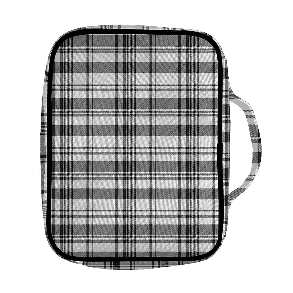 Black And White Madras Pattern Print Front Pocket Bible Bag