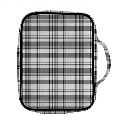 Black And White Madras Pattern Print Front Pocket Bible Bag