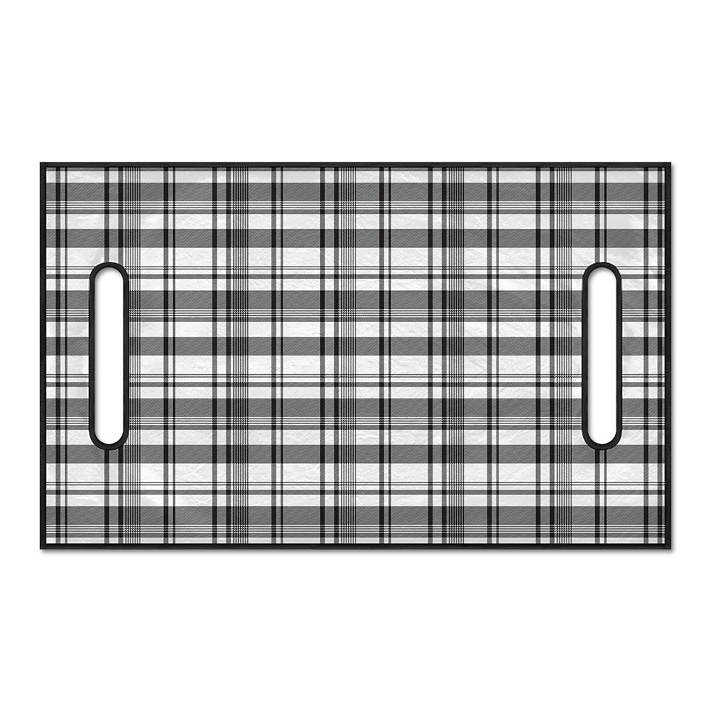 Black And White Madras Pattern Print Golf Cart Seat Cover