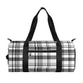 Black And White Madras Pattern Print Gym Bag