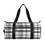 Black And White Madras Pattern Print Gym Bag
