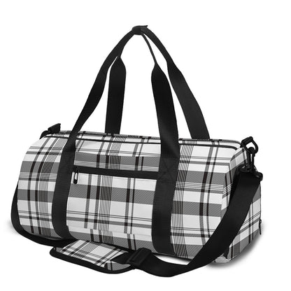 Black And White Madras Pattern Print Gym Bag