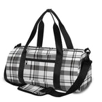Black And White Madras Pattern Print Gym Bag