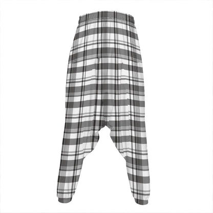 Black And White Madras Pattern Print Hammer Pants