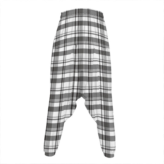 Black And White Madras Pattern Print Hammer Pants
